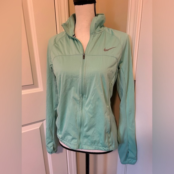 Nike shield Women's Lime Green fitted athletic Jacket - Picture 3 of 6